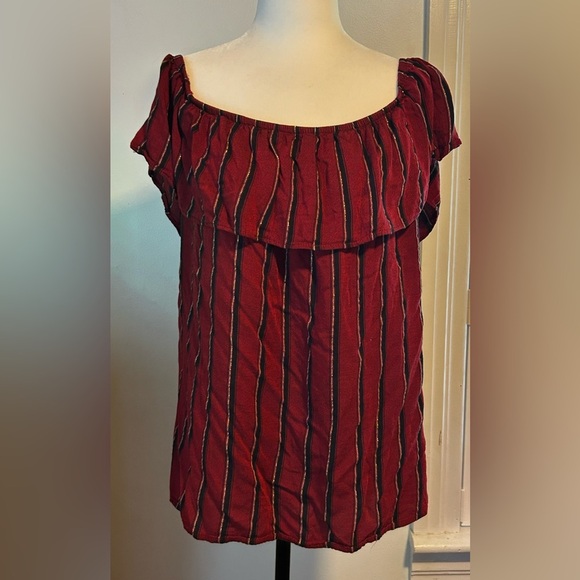 Kismet Red and Black Striped Blouse - Picture 1 of 8